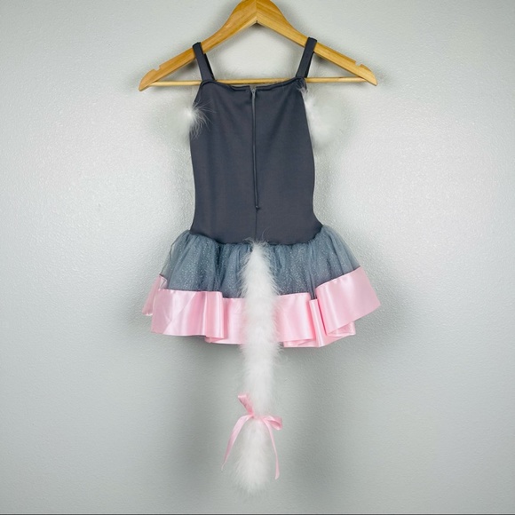 Handmade Set of Mouse Costume for Little Girl Pink-Grey with Ears headband π - Picture 12 of 13